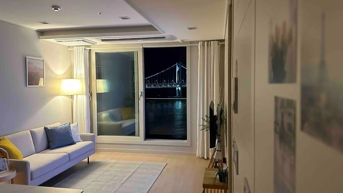 Harmony Gwangan Bridge Front View Apartman Puszan Dél-Korea